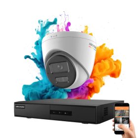   Hikvision ColorVu 1 kamerás IP dome kamera rendszer 6MP színes éjszakai képpel