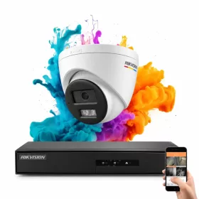   Hikvision ColorVu 1 kamerás IP dome kamera rendszer 6MP színes éjszakai képpel
