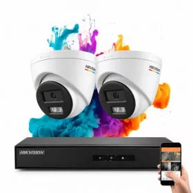   Hikvision ColorVu 2 kamerás IP dome kamera rendszer 6MP színes éjszakai képpel