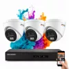 Hikvision ColorVu 3 kamerás IP dome kamera rendszer 6MP színes éjszakai képpel