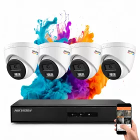   Hikvision ColorVu 4 kamerás IP dome kamera rendszer 6MP színes éjszakai képpel