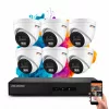 Hikvision ColorVu 6 kamerás IP dome kamera rendszer 4MP színes éjszakai képpel