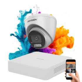   Hikvision ColorVu 1 kamerás biztonsági dome kamera rendszer 5MP színes éjszakai képpel