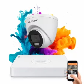  Hikvision ColorVu 1 kamerás biztonsági dome kamera rendszer 5MP színes éjszakai képpel
