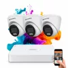 Hikvision ColorVu 3 kamerás biztonsági dome kamera rendszer 5MP színes éjszakai képpel