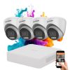Hikvision ColorVu 4 kamerás biztonsági dome kamera rendszer 5MP színes éjszakai képpel