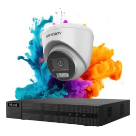   Hikvision HiLook ColorVu 1 kamerás biztonsági dome kamera rendszer 5MP színes éjszakai képpel