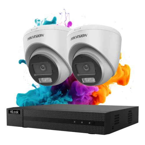 Hikvision HiLook ColorVu 2 kamerás biztonsági dome kamera rendszer 5MP színes éjszakai képpel