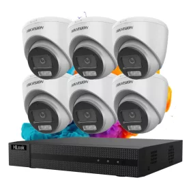   Hikvision HiLook ColorVu 6 kamerás biztonsági dome kamera rendszer 5MP színes éjszakai képpel