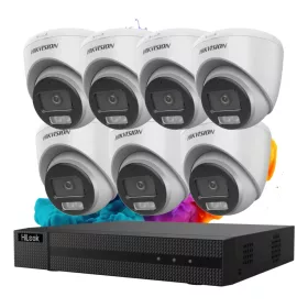   Hikvision HiLook ColorVu 7 kamerás biztonsági dome kamera rendszer 5MP színes éjszakai képpel