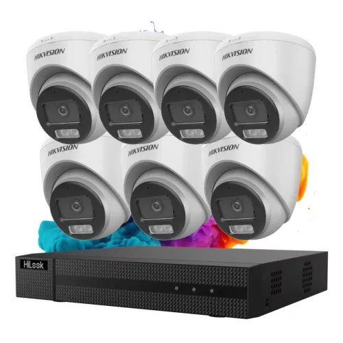 Hikvision HiLook ColorVu 7 kamerás biztonsági dome kamera rendszer 5MP színes éjszakai képpel