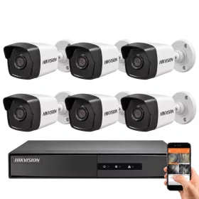   Hikvision 6 biztonsági kamerás IP kamera rendszer 2MP Full HD