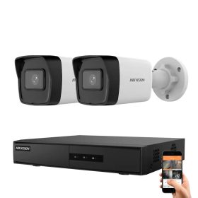 Hikvision 2 biztonsági kamerás IP kamera rendszer 4MP