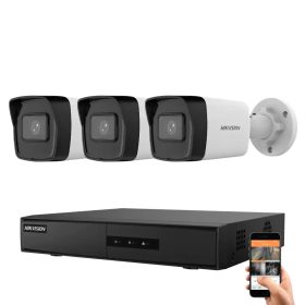 Hikvision 3 biztonsági kamerás IP kamera rendszer 4MP