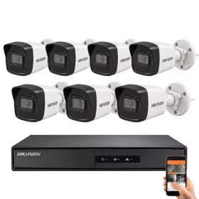 Hikvision 7 biztonsági kamerás IP kamera rendszer 4MP
