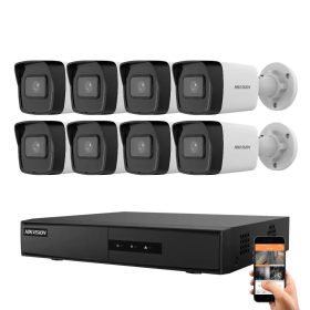 Hikvision 8 biztonsági kamerás IP kamera rendszer 4MP