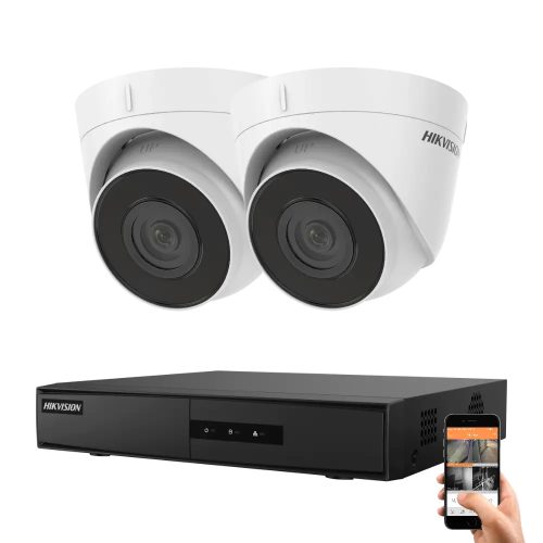 Hikvision 2 biztonsági dome kamerás IP kamera rendszer 4MP
