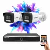 Hikvision 2 biztonsági kamerás IP kamera rendszer 8MP színes éjjellátással