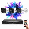 Hikvision 3 biztonsági kamerás IP kamera rendszer 8MP színes éjjellátással