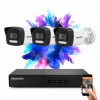 Hikvision 3 biztonsági kamerás IP kamera rendszer 4MP színes éjjellátással
