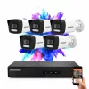 Hikvision 5 biztonsági kamerás IP kamera rendszer 4MP színes éjjellátással