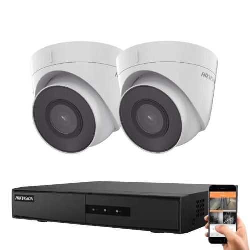 Hikvision 2 dome biztonsági kamerás IP kamera rendszer 2MP Full HD