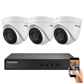   Hikvision 3 dome biztonsági kamerás IP kamera rendszer 2MP Full HD