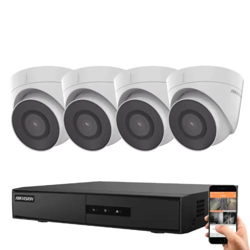 Hikvision 4 dome biztonsági kamerás IP kamera rendszer 2MP Full HD
