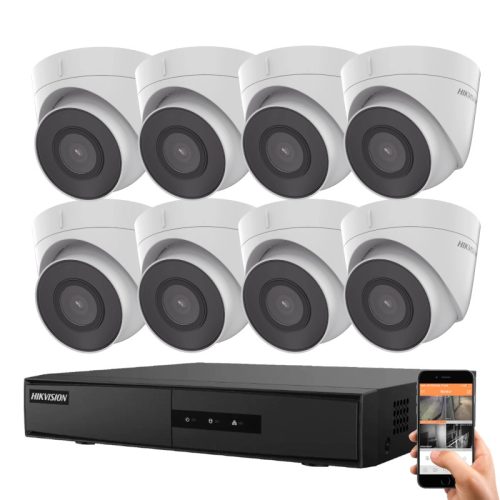 Hikvision 8 dome biztonsági kamerás IP kamera rendszer 2MP Full HD