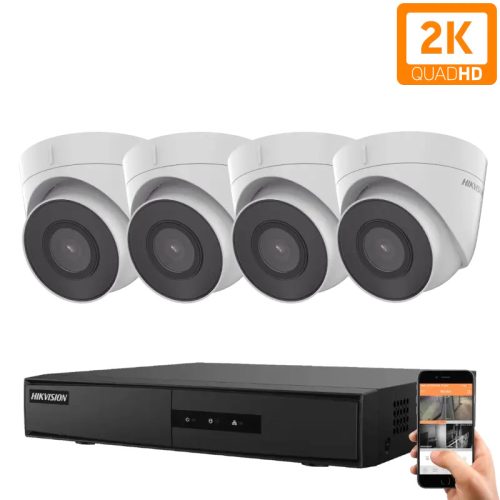Hikvision 4 dome biztonsági kamerás IP kamera rendszer 4MP