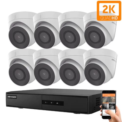 Hikvision 8 dome biztonsági kamerás IP kamera rendszer 4MP