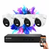 Hikvision 4 dome biztonsági kamerás IP kamera rendszer 4MP színes éjjellátással