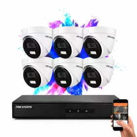   Hikvision 6 dome biztonsági kamerás IP kamera rendszer 4MP színes éjjellátással