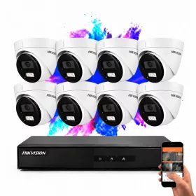   Hikvision 8 dome biztonsági kamerás IP kamera rendszer 4MP színes éjjellátással