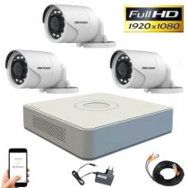 Hikvision TurboHD-TVI 3 kamerás kamerarendszer