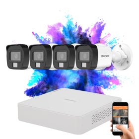 Hikvision TurboHD-TVI 4 kamerás Full HD kamerarendszer színes éjszakai képpel