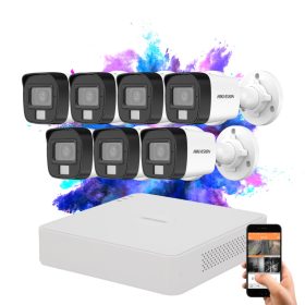 Hikvision TurboHD-TVI 7 kamerás Full HD kamerarendszer színes éjszakai képpel