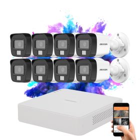 Hikvision TurboHD-TVI 8 kamerás Full HD kamerarendszer színes éjszakai képpel