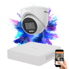Hikvision TurboHD-TVI 1 kamerás dome kamerarendszer színes éjszakai képpel