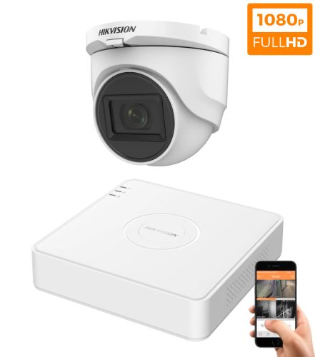 Hikvision TurboHD-TVI 1 kamerás dome biztonsági kamerarendszer 2MP