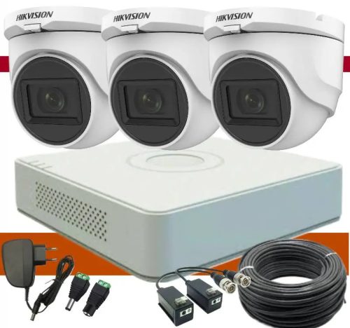 Hikvision TurboHD-TVI 3 kamerás dome kamerarendszer