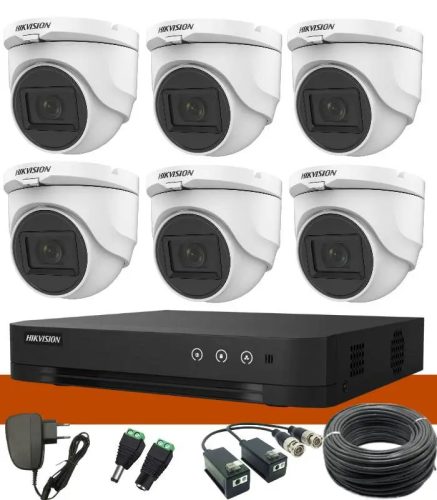 Hikvision TurboHD-TVI 6 dome kamerás kamerarendszer 2MP