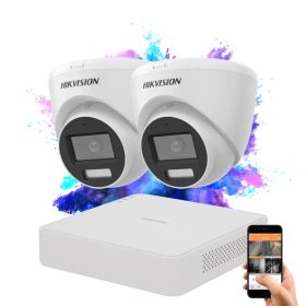   Hikvision TurboHD-TVI 2 kamerás dome kamerarendszer 5MP színes éjszakai képpel