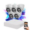Hikvision TurboHD-TVI 5 kamerás dome kamerarendszer 5MP színes éjszakai képpel