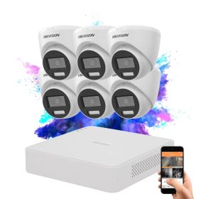   Hikvision TurboHD-TVI 6 kamerás dome kamerarendszer 5MP színes éjszakai képpel