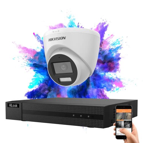 Hikvision TurboHD-TVI 1 kamerás dome kamerarendszer 5MP színes éjszakai képpel