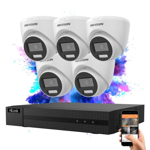 Hikvision TurboHD-TVI 1 kamerás dome kamerarendszer 5MP színes éjszakai képpel