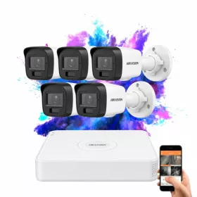   Hikvision TurboHD-TVI 5 kamerás kamerarendszer 5MP színes éjszakai képpel