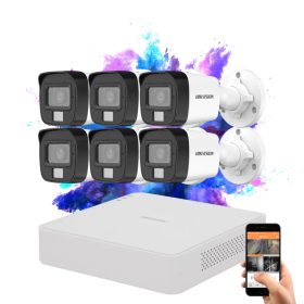   Hikvision TurboHD-TVI 6 kamerás kamerarendszer 5MP színes éjszakai képpel