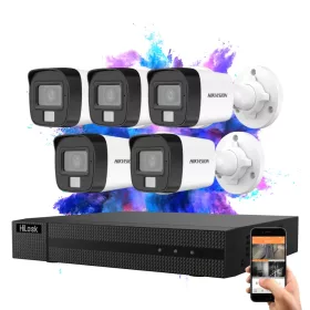   Hikvision HiLook TurboHD-TVI 5 kamerás kamerarendszer 5MP színes éjszakai képpel